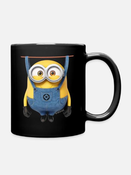 Minions Bob An Der Wäscheleine - Tasse einfarbig - Schwarz