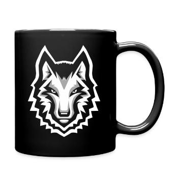 Tschetschenischer Wolf - Tasse einfarbig - Schwarz - Rechts