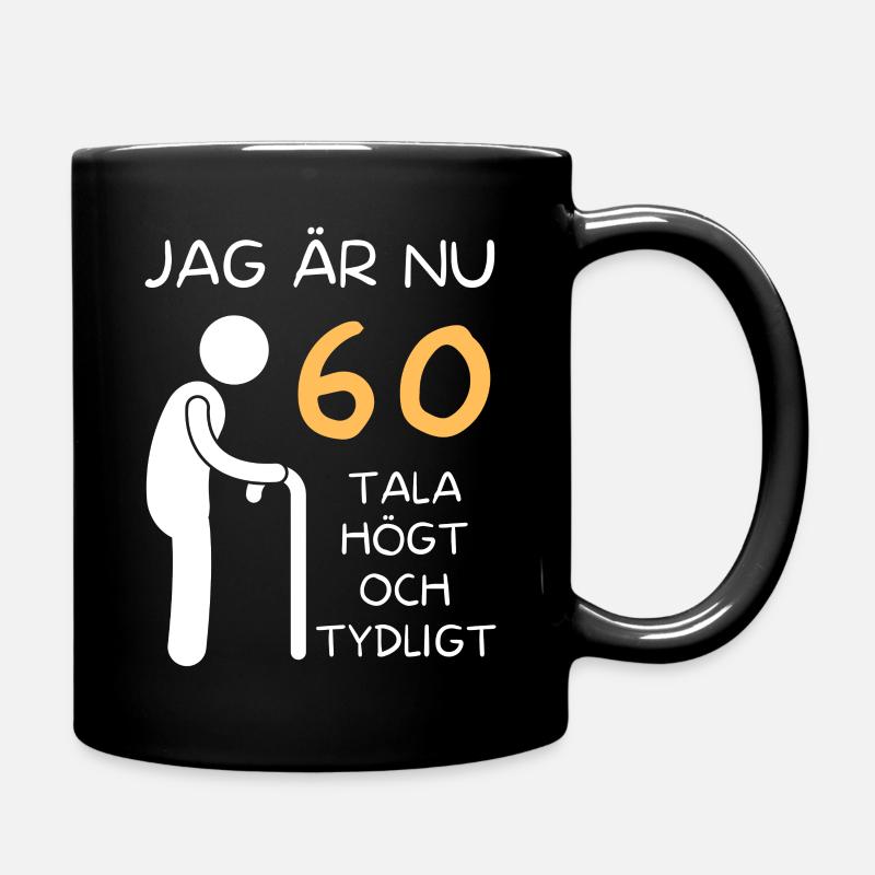 Present till 60-åring - Enfärgad mugg - svart