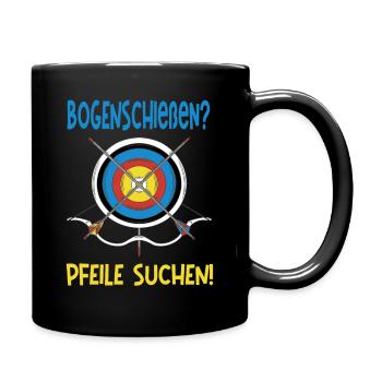 Bogenschießen? Pfeile suchen! Design für schützen - Tasse einfarbig - Schwarz - Rechts
