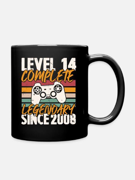 Niveau 14 Complet Vintage Anniversaire 14 Ans - Mug uni - noir