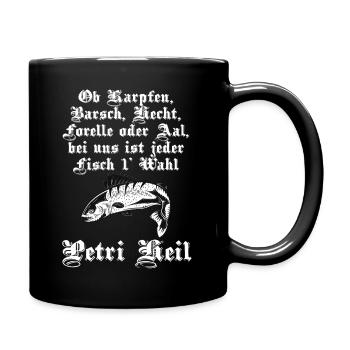 Fishing, angeln - Tasse einfarbig - Schwarz - Rechts
