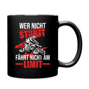Quad Quadfahrer atv Quadbike Quad Spruch Sportquad - Tasse einfarbig - Schwarz - Rechts