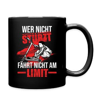 Scooter Roller Tretroller stunt scooter trick - Tasse einfarbig - Schwarz - Rechts