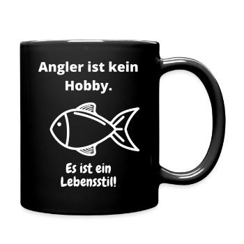 Angler ist kein Hobby! - Tasse einfarbig - Schwarz - Rechts