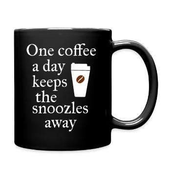 One coffee a day keeps the snoozles away - Full Colour Mug - black - Right