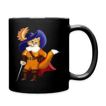 Chaton en bottes - Mug uni - noir - Droite