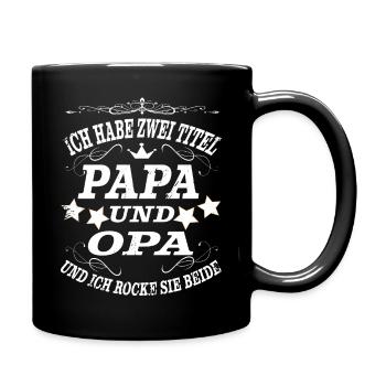 Papa Opa Titel Spruch Großvater - Tasse einfarbig - Schwarz - Rechts