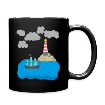 Sturm auf dem Meer - Tasse einfarbig - Schwarz - Rechts