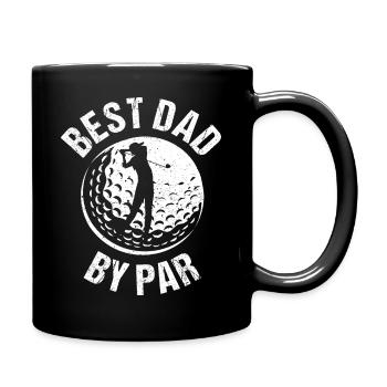 Golfliebhaber - Best Dad By Par I - Tasse einfarbig - Schwarz - Rechts