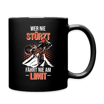 Motocross Dirt Bike Supermoto Supercross Crosser - Tasse einfarbig - Schwarz - Rechts