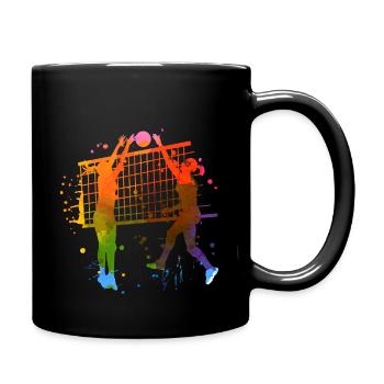 volleyball Design for a fans of volleyball - Full Colour Mug - black - Right