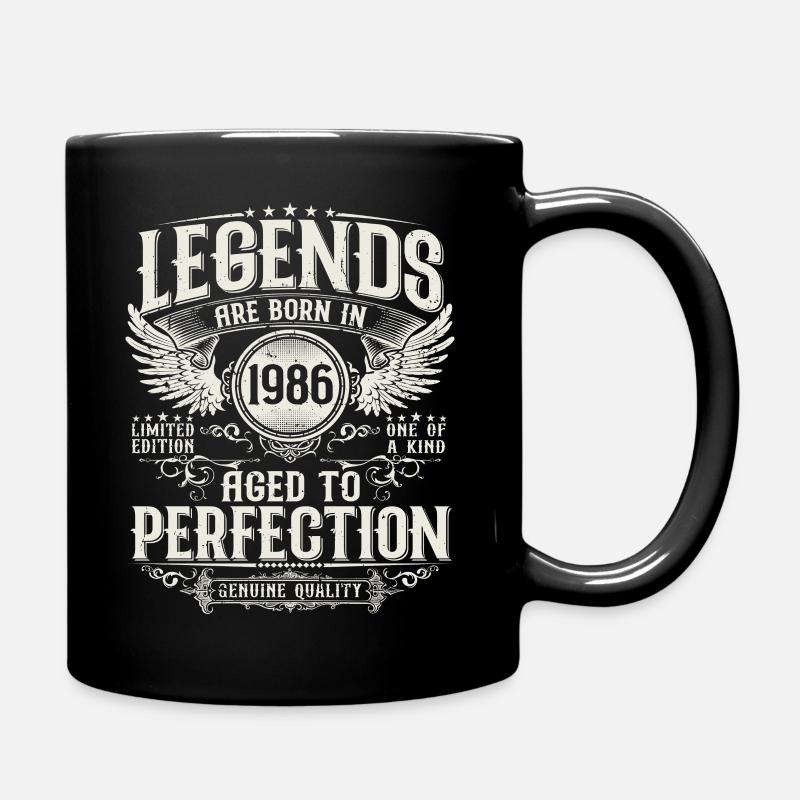 Born in 1986 Legends Birthday Gift - Full Colour Mug - black