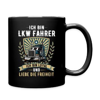 Lkw Trucker Fernfahrer Truck lkw fahrer brummi - Tasse einfarbig - Schwarz - Rechts