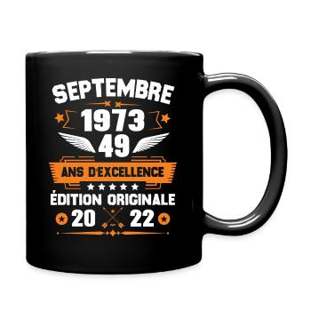 Septembre 1973 Idée cadeau d'anniversaire 49 ans - Mug uni - noir - Droite