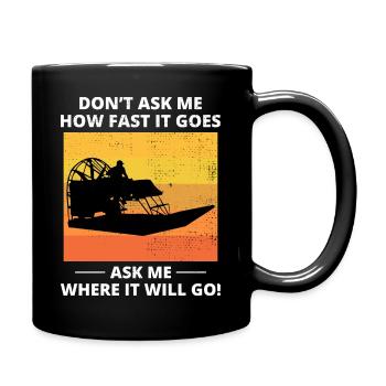Airboat Fanboat Airboating Vintage Retro Drôle - Mug uni - noir - Droite