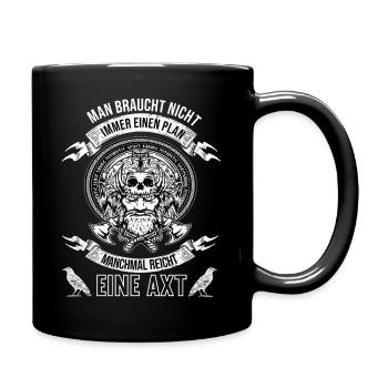 Wikinger Krieger Nordmann Axt Legendärer Wikinger - Tasse einfarbig - Schwarz - Rechts