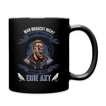 Wikinger Krieger Nordmann Axt Valhalla Nordmänner - Tasse einfarbig - Schwarz - Rechts