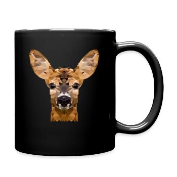 Reh Polygonal Jäger Tracht - Hirsch Wild Jagen - Tasse einfarbig - Schwarz - Rechts