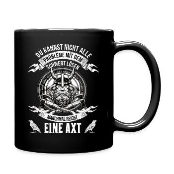 Wikinger Krieger Nordmann Axt Legendärer Wikinger - Tasse einfarbig - Schwarz - Rechts