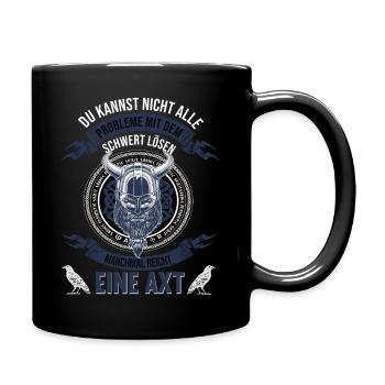Wikinger Krieger Nordmann Axt Legendärer Wikinger - Tasse einfarbig - Schwarz - Rechts