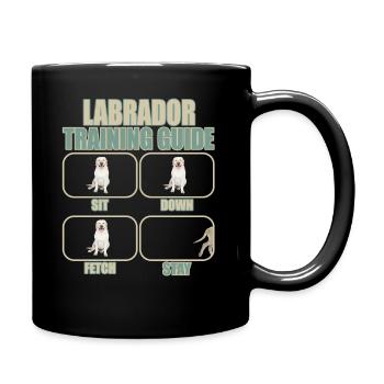 Labrador training guide - funny shirt dog training - Tasse einfarbig - Schwarz - Rechts