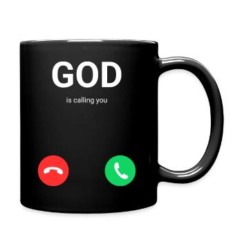 Gott ruft - Tasse einfarbig - Schwarz - Rechts