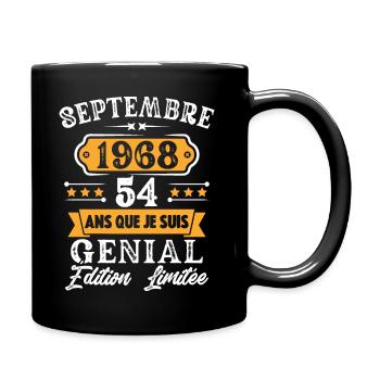 Cadeau D'anniversaire 54 Ans Septembre 1968 Rétro - Mug uni - noir - Droite