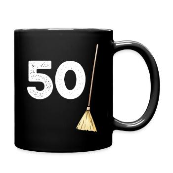Birthday 50 Brooms Gift The Fifties - Full Colour Mug - black - Right