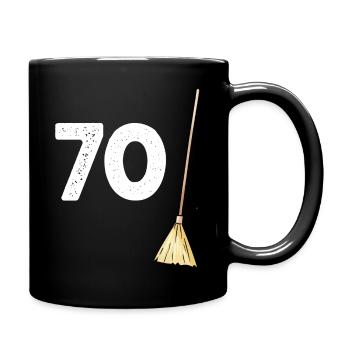70 Jahre Jubiläum Humor Mann und Frau - Tasse einfarbig - Schwarz - Rechts