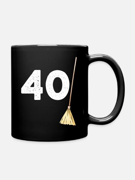 40 Balais Humour anniversaire Homme Femme - Mug uni - noir