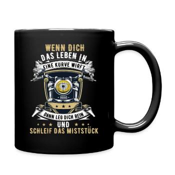 Motorrad Biker Motorradfahrer bike Rocker Rentner - Tasse einfarbig - Schwarz - Rechts