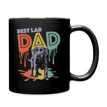 Best lab dad- schwarzer Labrador Hundepapa dog - Tasse einfarbig - Schwarz - Rechts