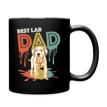 Best lab dad- gelber Labrador Hundepapa dog shirt - Tasse einfarbig - Schwarz - Rechts