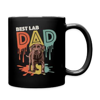 Best lab dad- brauner Labrador Hundepapa dog shirt - Tasse einfarbig - Schwarz - Rechts
