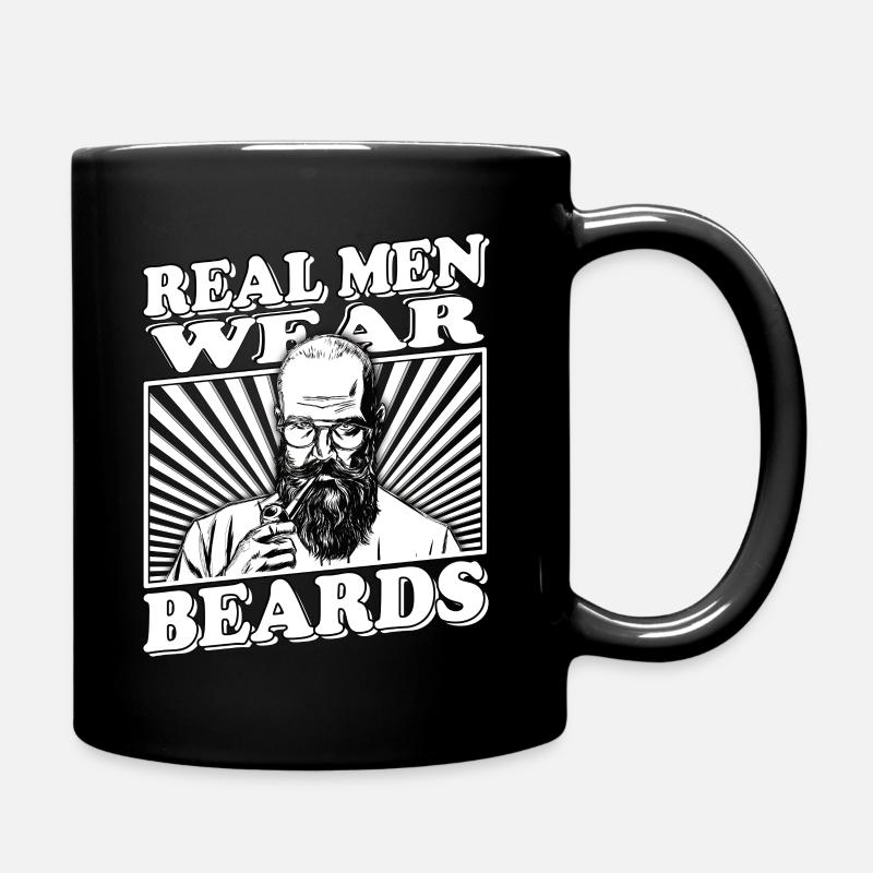 Real men wear Beards Schnauzer Hip Moustache Bärte - Full Colour Mug - black