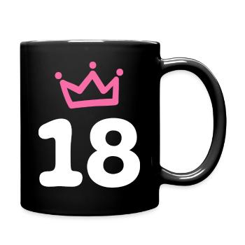 18 years birthday Krone - Full Colour Mug - black - Right