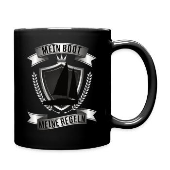 Mein Boot Meine Regeln Segelboot Kapitän Segler - Tasse einfarbig - Schwarz - Rechts