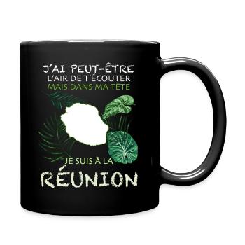 La Réunion Réunionnais Réunionnaise - Mug uni - noir - Droite