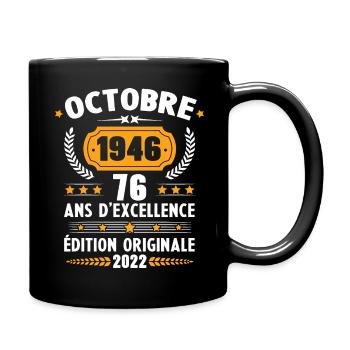 Cadeau D'anniversaire Rétro 76 Ans Octobre 1946 - Mug uni - noir - Droite