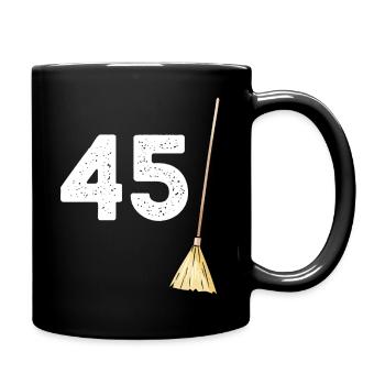 45 Brooms 45 Years Anniversary Gift Idea - Full Colour Mug - black - Right