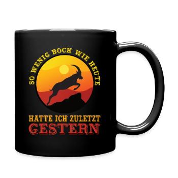So wenig Bock / Null Bock / Keine Lust - Tasse einfarbig - Schwarz - Rechts