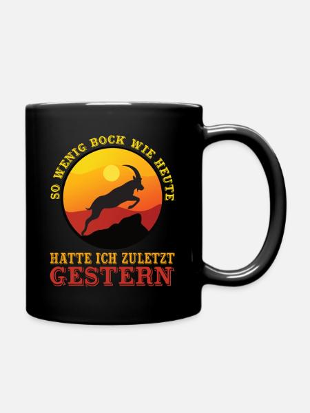 So wenig Bock / Null Bock / Keine Lust - Tasse einfarbig - Schwarz