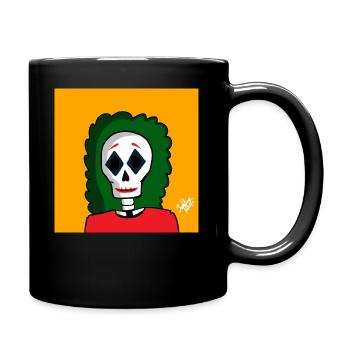 Green Hair Skull - Full Colour Mug - black - Right