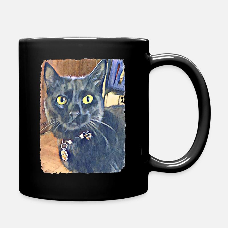 schwarze Katze - unser Liebling - Tasse einfarbig - Schwarz