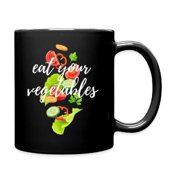 eat your vegetables - Tasse einfarbig - Schwarz - Rechts