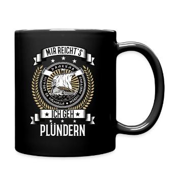 Wikingerschiff Wikinger skandinavien germanen - Tasse einfarbig - Schwarz - Rechts
