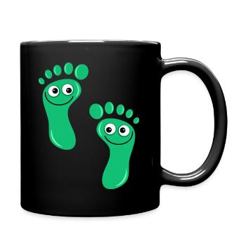 Happy Green Feet - Full Colour Mug - black - Right
