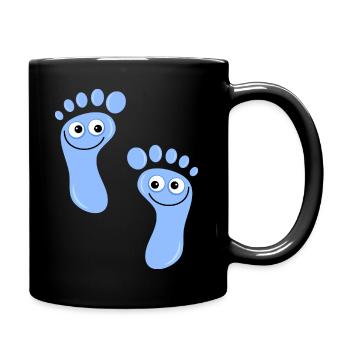 Happy Blue Feet - Full Colour Mug - black - Right