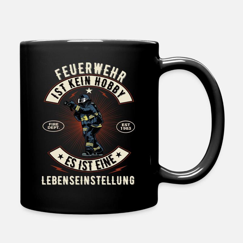 Feuerwehr Feuerwehrmann Freiwillige Feuerwehr 112 - Tasse einfarbig - Schwarz